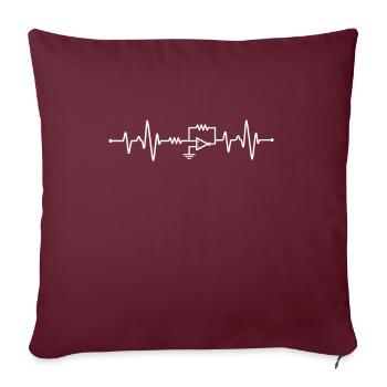 Elektrotechnik Herzschlag - Sofakissenbezug 45 x 45 cm - Burgunderrot - Vorne