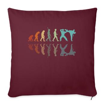 Évolution Karaté - Housse de coussin décorative 45 x 45 cm - bordeaux - Devant