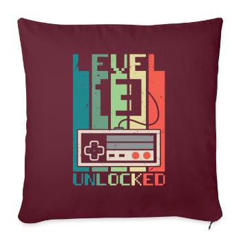 Niveau 13 débloqué - Housse de coussin décorative 45 x 45 cm - bordeaux - Devant