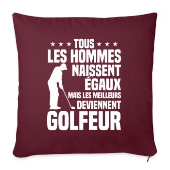 Bessere gleichberechtigte Männer werden Golfer - Sofakissenbezug 45 x 45 cm - Burgunderrot - Vorne