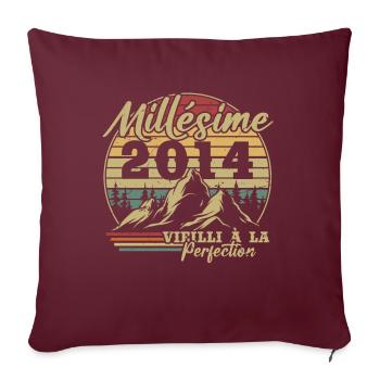 Millésime 2014 - Housse de coussin décorative 45 x 45 cm - bordeaux - Devant