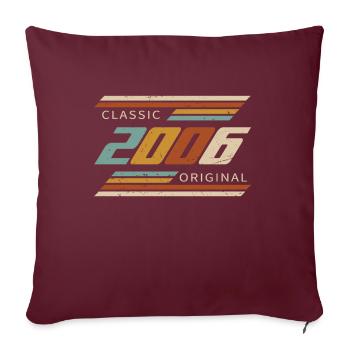 Classique 2006 Original Vintage Anniversaire 2006 - Housse de coussin décorative 45 x 45 cm - bordeaux - Devant