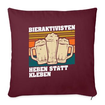 Activistes de la bière : soulever au lieu de coller - Housse de coussin décorative 45 x 45 cm - bordeaux - Devant
