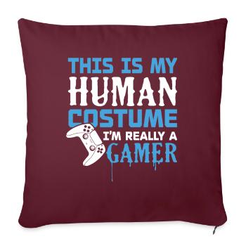 Je suis vraiment un joueur - Housse de coussin décorative 45 x 45 cm - bordeaux - Devant