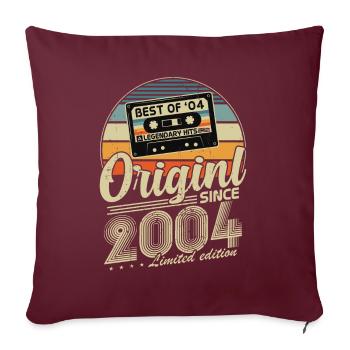 Original depuis 2004 Vintage cadeau d’anniversaire - Housse de coussin décorative 45 x 45 cm - bordeaux - Devant