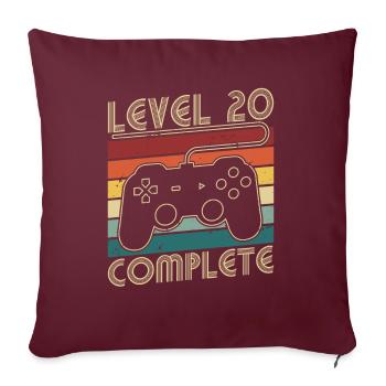 Niveau 20 Complet 20 Ans Cadeau d’Anniversaire - Housse de coussin décorative 45 x 45 cm - bordeaux - Devant