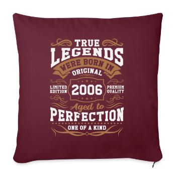 Légendes nées en 2006 - Housse de coussin décorative 45 x 45 cm - bordeaux - Devant