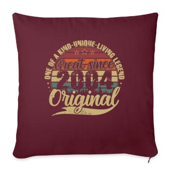 Grand depuis 2004 cadeau d’anniversaire Vintage - Housse de coussin décorative 45 x 45 cm - bordeaux - Devant