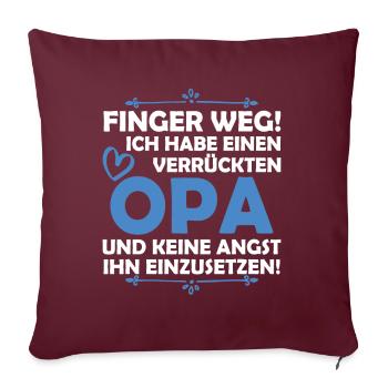 J'ai un grand-père fou - Housse de coussin décorative 45 x 45 cm - bordeaux - Devant