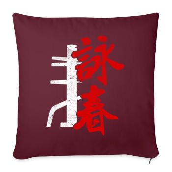 Wing Chun Logo Dojo d’arts martiaux Kimono Gym - Housse de coussin décorative 45 x 45 cm - bordeaux - Devant