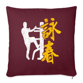 Wing Chun Logo Dojo d’arts martiaux Kimono Gym - Housse de coussin décorative 45 x 45 cm - bordeaux - Devant