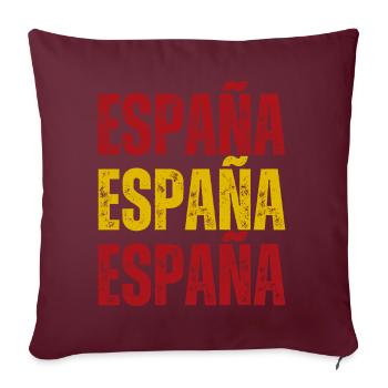 Drapeau de l’Espagne, fierté espagnole - Housse de coussin décorative 45 x 45 cm - bordeaux - Devant