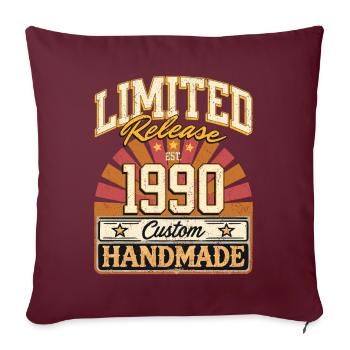 Limité 1990 drôle dictons cadeau d’anniversaire - Housse de coussin décorative 45 x 45 cm - bordeaux - Devant