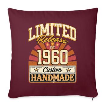 Limited 1960 Lustige Sprüche Geschenk Geburtstag - Sofakissenbezug 45 x 45 cm - Burgunderrot - Vorne