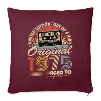 Original 1975 Vintage Cadeau d’anniversaire Rétro - Housse de coussin décorative 45 x 45 cm - bordeaux - Devant