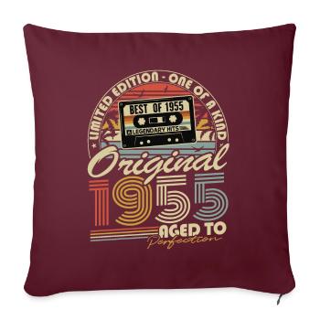 Original 1955 Vintage Cadeau d’anniversaire Rétro - Housse de coussin décorative 45 x 45 cm - bordeaux - Devant