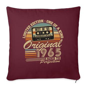 Original 1965 Vintage Rétro Cadeau d’anniversaire - Housse de coussin décorative 45 x 45 cm - bordeaux - Devant