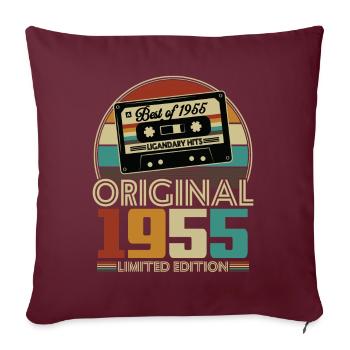 Original 1955 70th Anniversary Vintage Geschenk - Sofakissenbezug 45 x 45 cm - Burgunderrot - Vorne