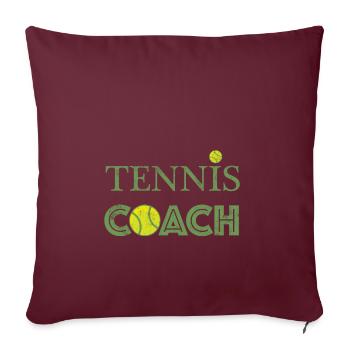 Tennis Coach Tennis trainer - idée cadeau - Housse de coussin décorative 45 x 45 cm - bordeaux - Devant