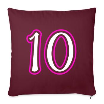 10 Numéro - Housse de coussin décorative 45 x 45 cm - bordeaux - Devant