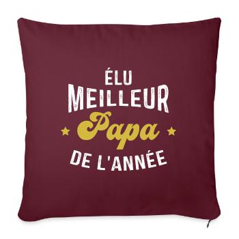 élu meilleur Papa de l'année - Housse de coussin décorative 45 x 45 cm - bordeaux - Devant