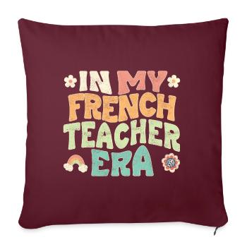 À l’époque de professeur de français - Housse de coussin décorative 45 x 45 cm - bordeaux - Devant