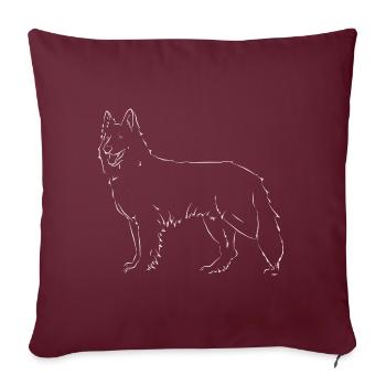 Chien Berger Blanc Suisse - Housse de coussin décorative 45 x 45 cm - bordeaux - Devant