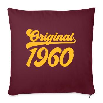 T shirt anniversaire original 1960 - Housse de coussin décorative 45 x 45 cm - bordeaux - Devant