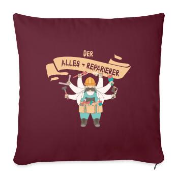 Echte Heimwerker können alles - tolles Geschenk - Sofakissenbezug 45 x 45 cm - Burgunderrot - Vorne