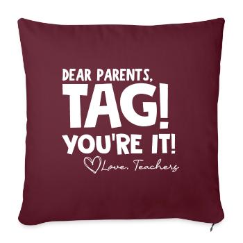 le Dernier jour d'école Drôle Fête des parents - Housse de coussin décorative 45 x 45 cm - bordeaux - Devant