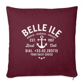 Belle Ile daily cruise last call coul - Housse de coussin décorative 45 x 45 cm - bordeaux - Devant