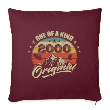 2000 Geburtstag Jahrgang 2000 Retro geboren im Jahr 2000 - Sofakissenbezug 45 x 45 cm - Burgunderrot - Vorne