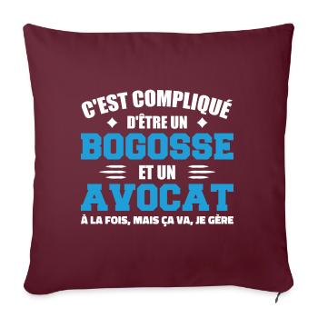 C'est Compliqué D'être Un Bogosse Et Avocat - Housse de coussin décorative 45 x 45 cm - bordeaux - Devant