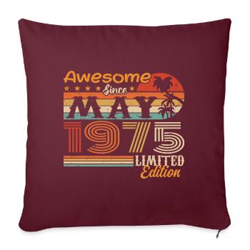 Mai 1975 - Millésime 1975 Jubilé - Mai 1975 - Housse de coussin décorative 45 x 45 cm - bordeaux - Devant