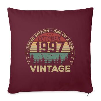 Anniversaire Millésime Fabriqué en Octobre 1997 - Housse de coussin décorative 45 x 45 cm - bordeaux - Devant