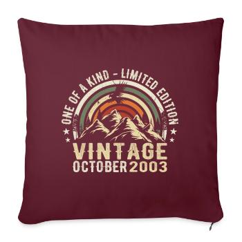 Anniversaire Octobre 2003 - Born in October 2003 - Housse de coussin décorative 45 x 45 cm - bordeaux - Devant