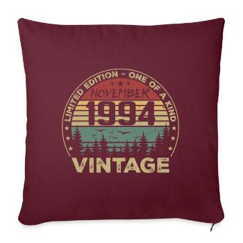 Novembre 1994 Cadeau Vintage - Né en Novembre 1994 - Housse de coussin décorative 45 x 45 cm - bordeaux - Devant