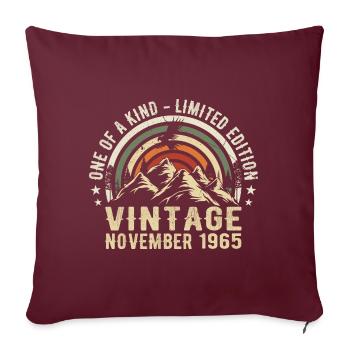 Anniversaire novembre 1965 - Cadeau Novembre 1965 - Housse de coussin décorative 45 x 45 cm - bordeaux - Devant