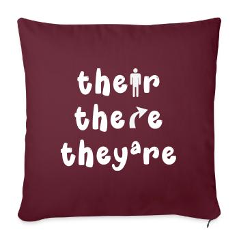 Ils y sont grammaticaux anglais - Housse de coussin décorative 45 x 45 cm - bordeaux - Devant