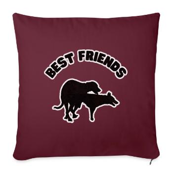 Meilleurs amis Black Grunge - Housse de coussin décorative 45 x 45 cm - bordeaux - Devant