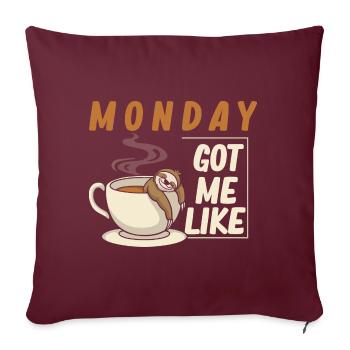Drôle de café paresseux Femmes paresseuses - Housse de coussin décorative 45 x 45 cm - bordeaux - Devant
