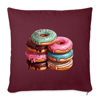 Donut für einen Donut-Liebhaber - Sofakissenbezug 45 x 45 cm - Burgunderrot - Vorne