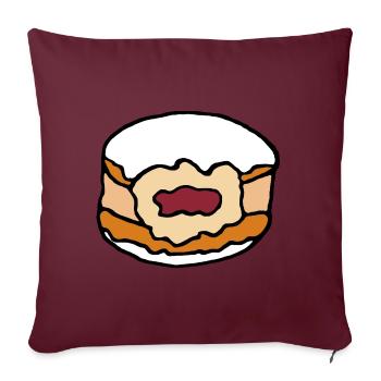 Berliner Krapfen Marmelade Zuckerguss - Sofakissenbezug 45 x 45 cm - Burgunderrot - Vorne