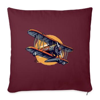 Two-seater veno aircraft - Sofa pillowcase 17,3'' x 17,3'' (45 x 45 cm) - burgundy - Front