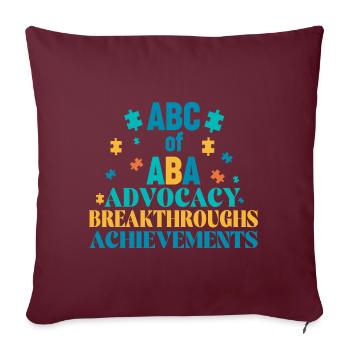 Thérapeute ABA Travailleur social Sensibilisation à l’autisme - Housse de coussin décorative 45 x 45 cm - bordeaux - Devant