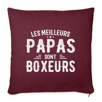 Les Meilleurs Papas Sont Boxeurs | Cadeau Boxeur - Housse de coussin décorative 45 x 45 cm - bordeaux - Devant