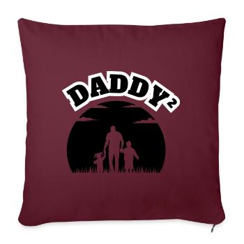 Daddy² Enfant Garçon Noir - Housse de coussin décorative 45 x 45 cm - bordeaux - Devant