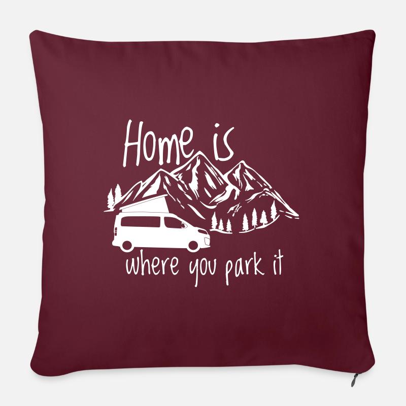 Home is where you park it - Sofakissenbezug 45 x 45 cm - Burgunderrot