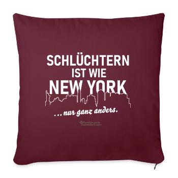 Schlüchtern ist wie New York - Sofakissenbezug 45 x 45 cm - Burgunderrot - Vorne