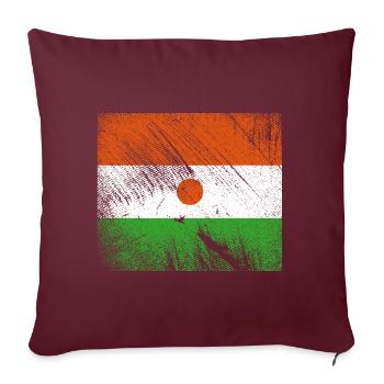 Niger Flag - Vintage Grunge - Sofa pillowcase 17,3'' x 17,3'' (45 x 45 cm) - burgundy - Front